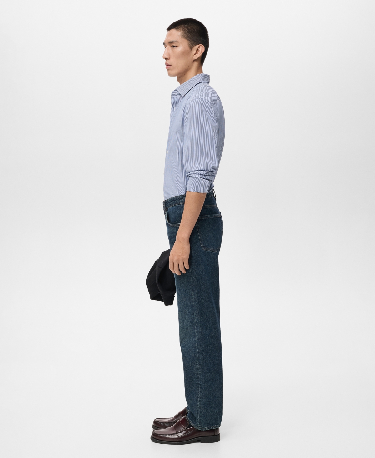 Mango Men's Cotton Striped Slim-fit Shirt In Blue