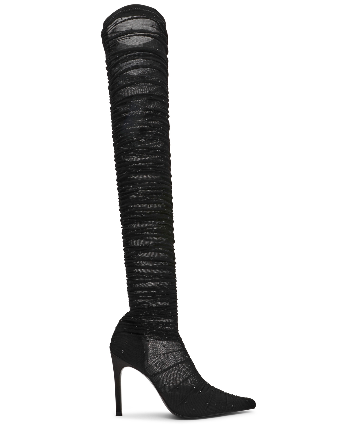 Steve Madden Women's Rashida Rhinestone Mesh Over-the-knee Stiletto ...