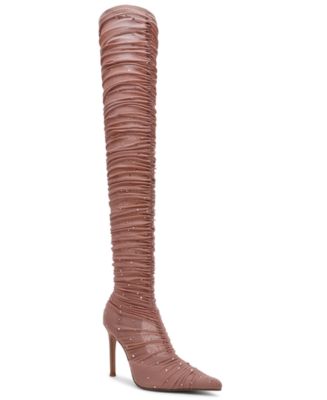 women's sapphire rhinestone mesh dress boots Steve Madden Sapphire Rhinestone Mesh Over-The-Knee Boot