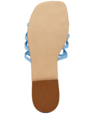 Women's Lotus Slide Square-Toe Flat Sandals