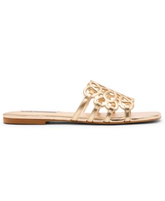 Women's Lotus Slide Square-Toe Flat Sandals