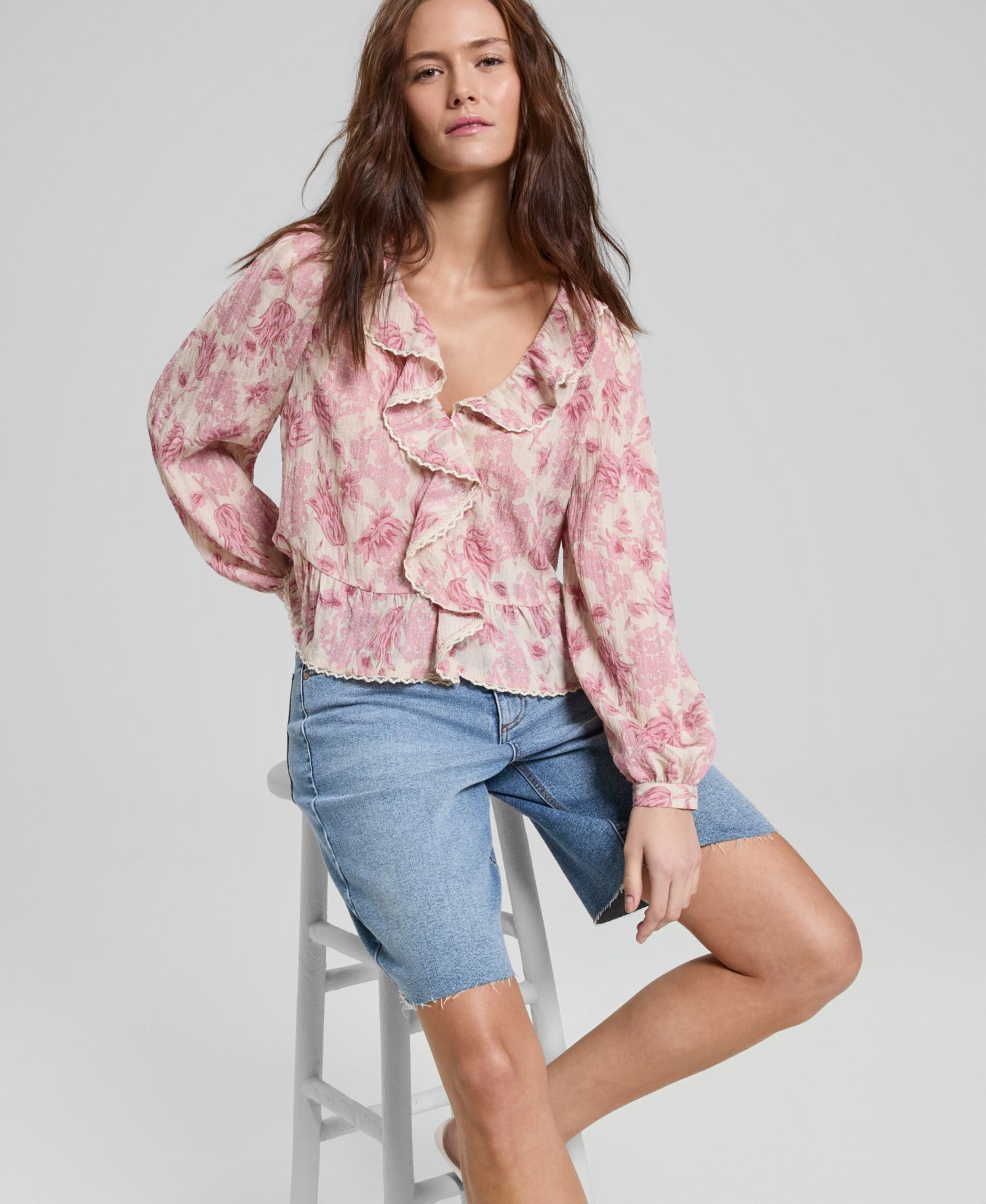 Women's Ruffled Peplum Top