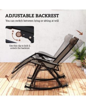 Rocking Zero Gravity Lounge Chair, Folding,