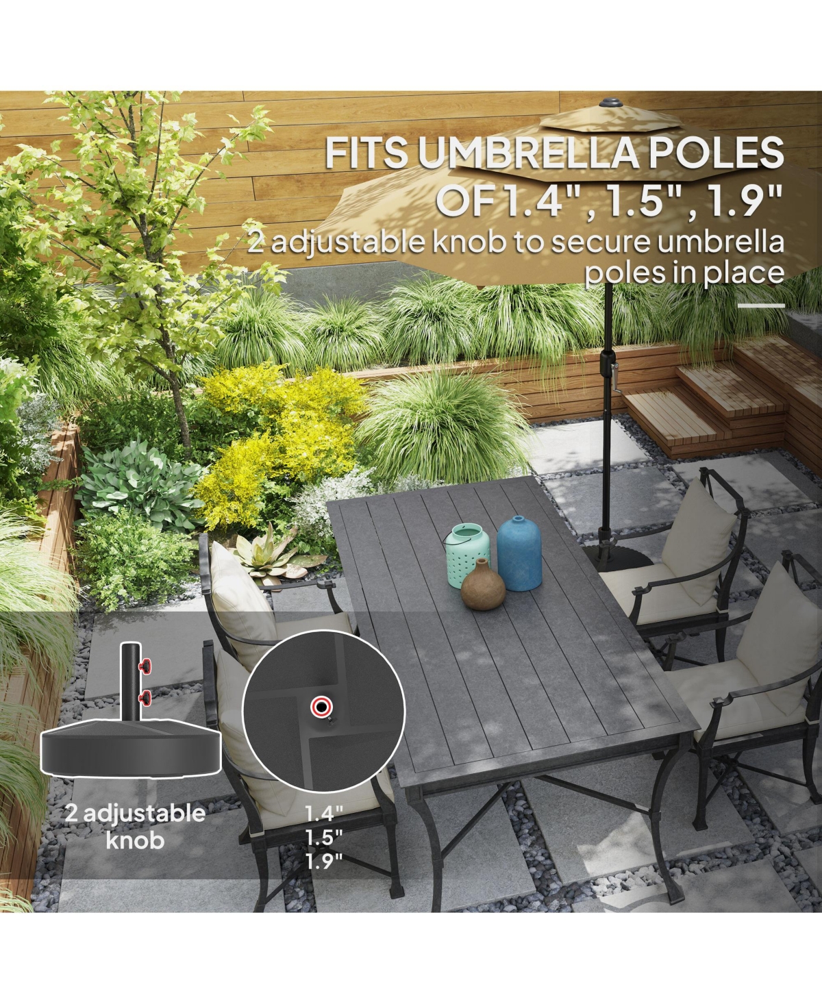 Outsunny Patio Umbrella Base Sd, /Water Filled