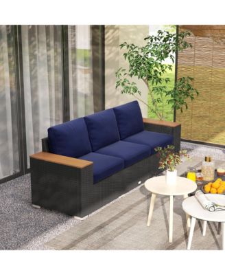 3-Seater Outdoor Sofa w/ Thick Cushions, Patio Couch,