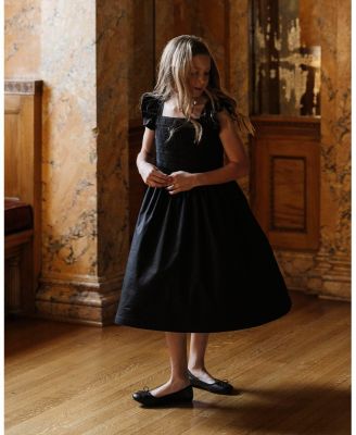 Toddler Girls Organic Pleated Bodice Sateen Party Dress