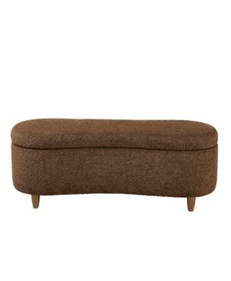 Bailey 48"W Boucl&eacute; Flip Top Storage Bench