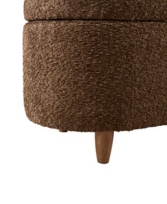 Bailey 48"W Boucl&eacute; Flip Top Storage Bench