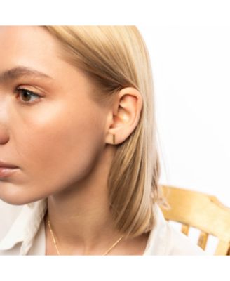 Bar Stud Plain Earrings Sterling Silver