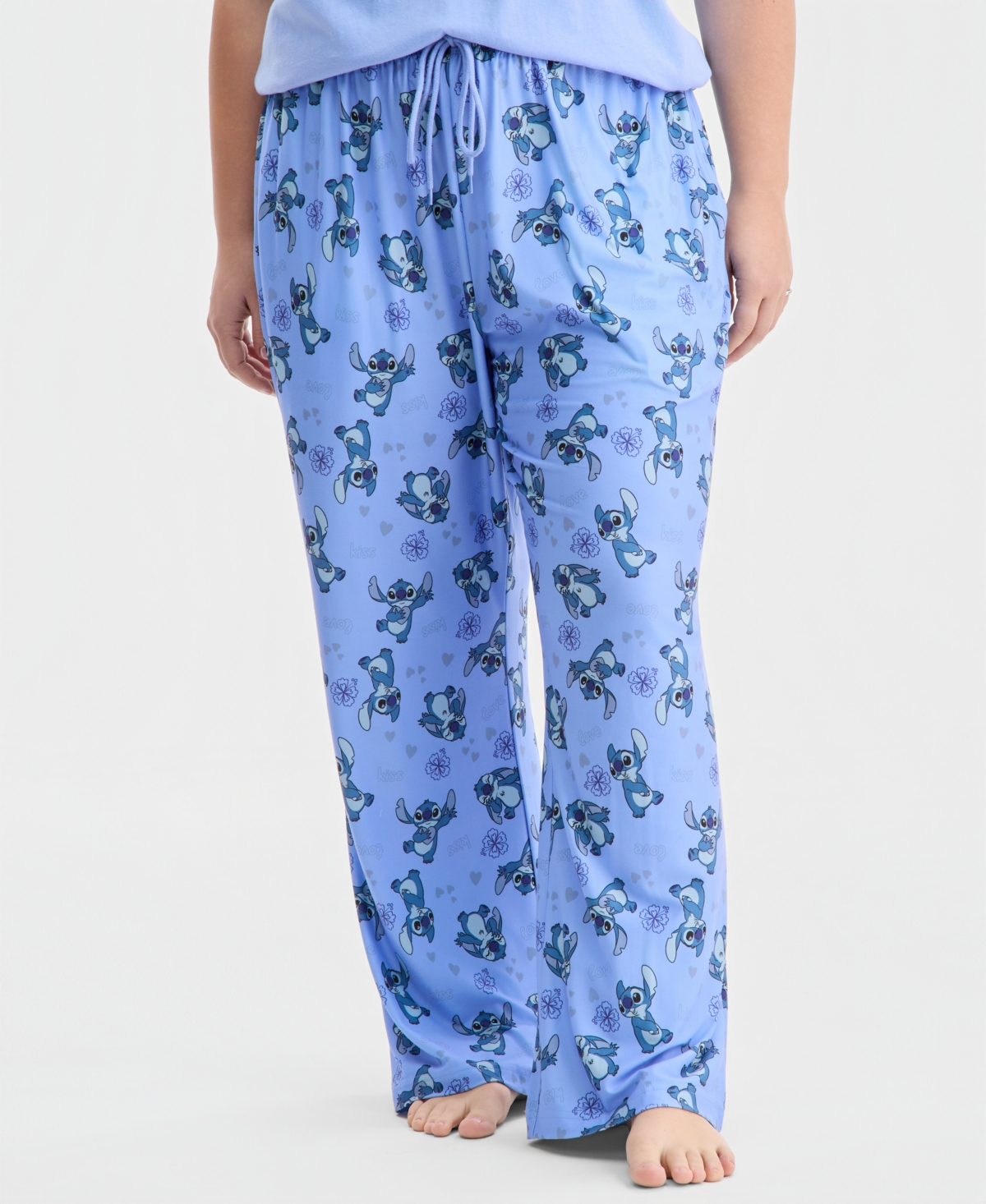Disney Trendy Plus Stitch Love Printed Drawstring Pants