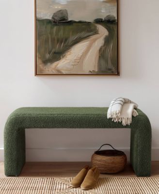 Steve 42"W Boucle Waterfall Bench