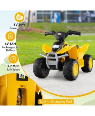 6V Kids Ride on ATV CAT-Licensed with Horn Sound for 18-36 Months Old
