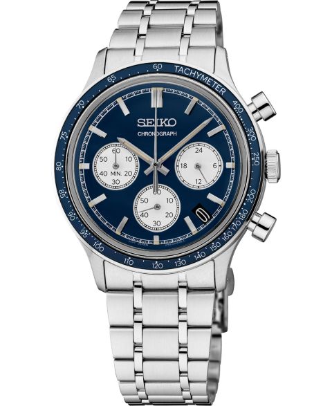 Мужские часы Seiko Essentials Silver Stainless Steel Bracelet Watch, 38.7mm
