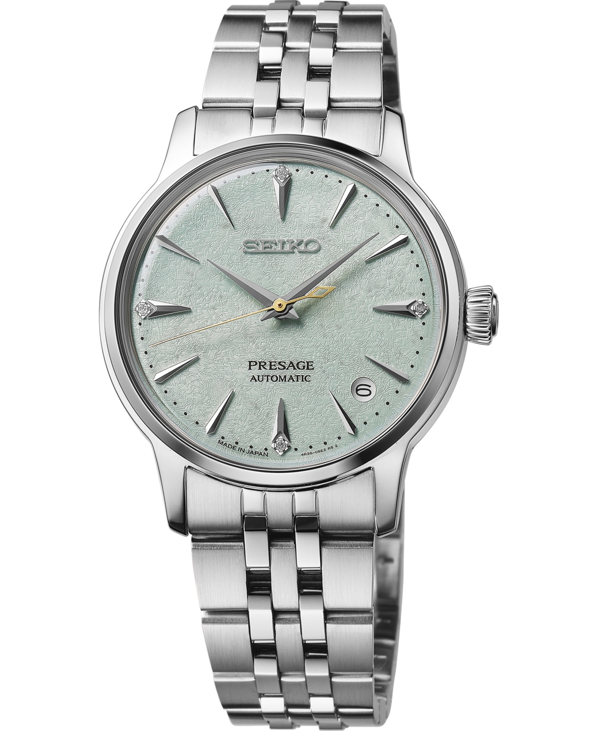 Seiko Women's Presage Cocktail Time Mid-size Silver Stainless Steel Bracelet Watch, 34mm In Green