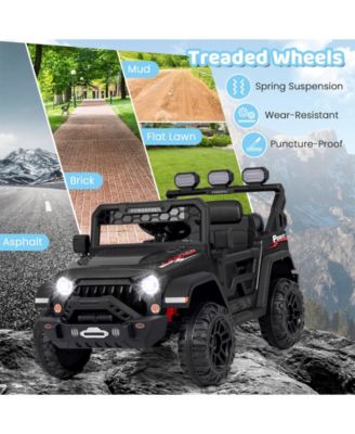 12V Electric Kids Ride on Truck with Remote Control and Music-Black