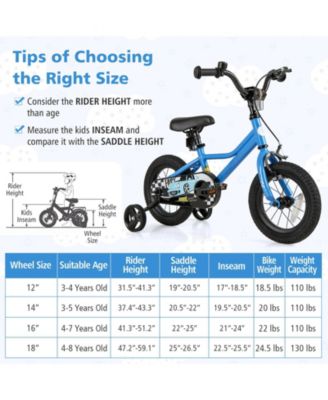 12 Inch Kids Bike Adjustable for 3-4 Years Old with Low-Step Frame