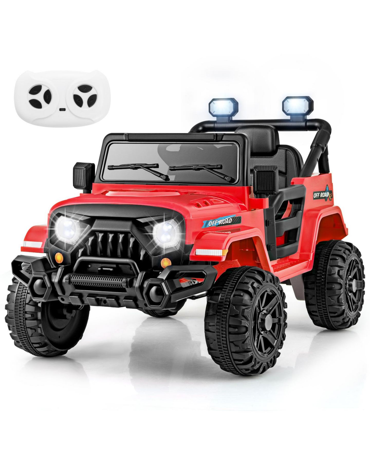 Детская игрушка SUGIFT 12V Kids Ride-On Truck with Remote Control and Threaded Off-Road Wheels, 39"L x 24.4"W x 24.4"H, Ages 3-8, цвет: Красный — фото 1