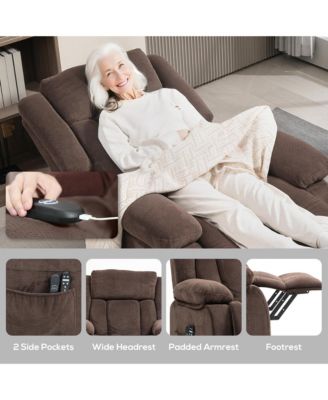 Single Piece Fabric  Power Lift Recliner Chair with Massage and Heat for Elderly