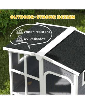 Giant Window Wooden Dog House for Large Dogs, Outdoor & Indoor Use