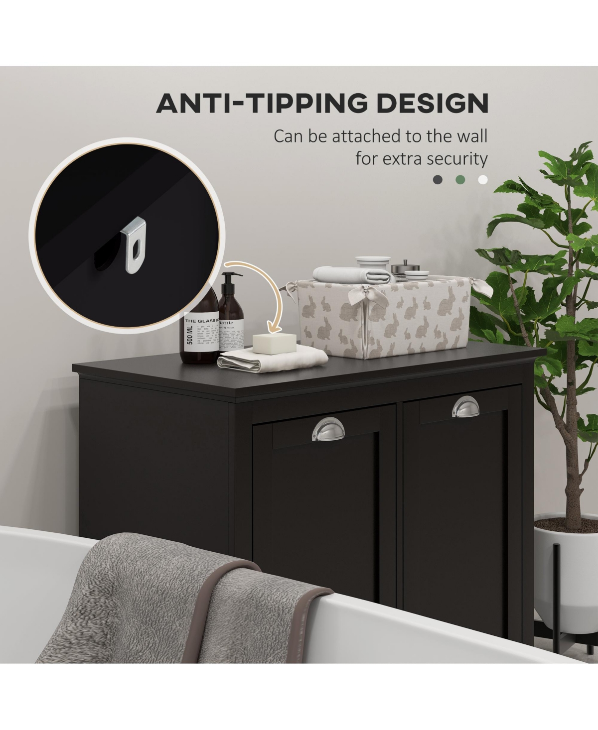 Homcom Tilt-Out Laundry Sorter Bathroom Cabinet