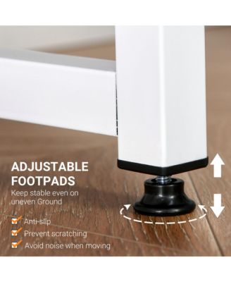 L-Shaped Computer Desk with 2 Side Shelves and Steel Frame