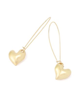 Gold Heart Dangle Earrings