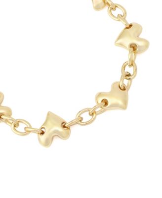 Gold Heart Charm Strand Bracelet