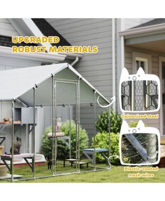 94.5" Extra Large Catio, Outdoor Cat Enclosure with Waterproof Cover