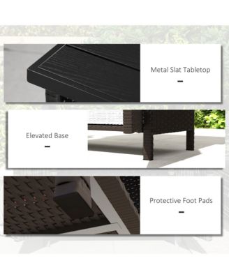 Wicker Storage Cabinet, Outdoor Buffet Cabinet, Dark