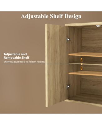 31.5" Modern Fluted Sideboard with Storage, Accent Cabinet
