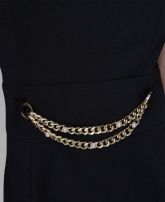 Women's Point Collar Sleeveless Dress