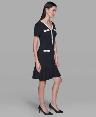 Women's V-Neck Short-Sleeve Sheath Dress