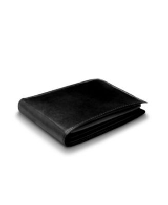 Men's Old Leather Credit Wallet with I.D. Passcase, Black