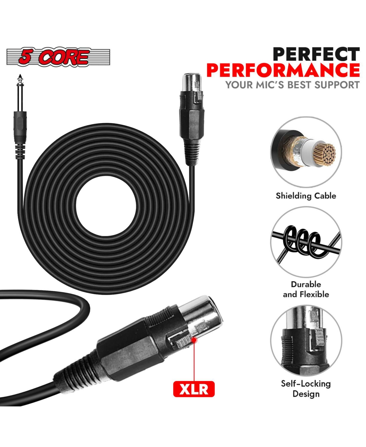 5 Core Microphone Xlr Dynamic Karaoke Singing Handheld Microfono Professional Vocal Dj Music Mic