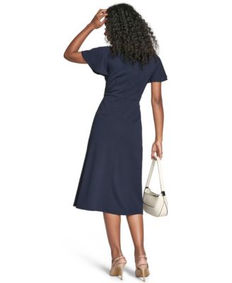 Women's Flutter Sleeve Midi Dress