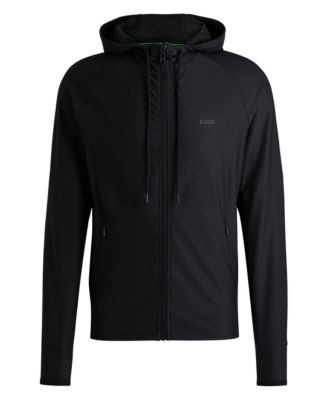 Men's Logo Detail Active-Stretch Zip-Up Hoodie