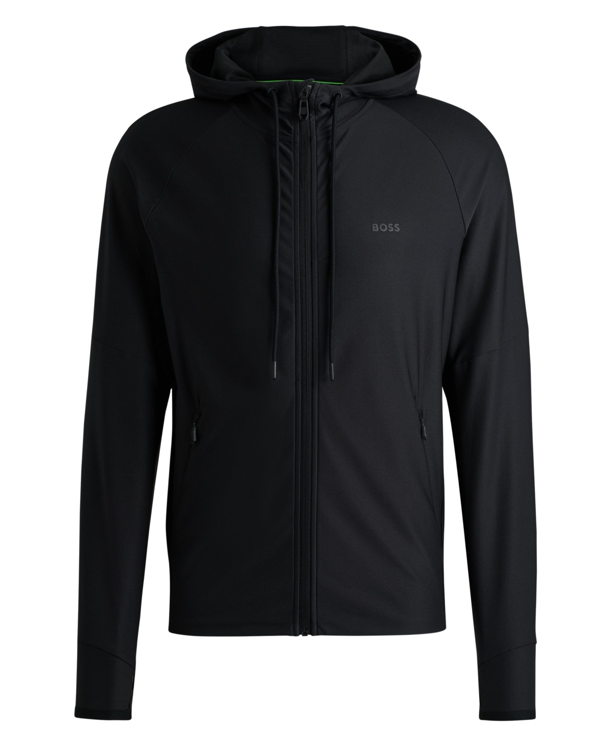 Boss by Hugo Men's Logo Detail Active-Stretch Zip-Up Hoodie