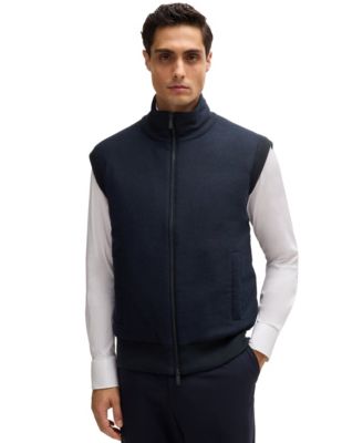 Hugo Boss - Men's Brushed-Flannel Front Regular-Fit Vest