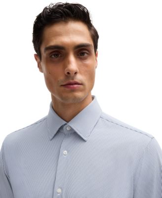 Men's Structured Performance-Stretch Fabric Regular-Fit Dress Shirt