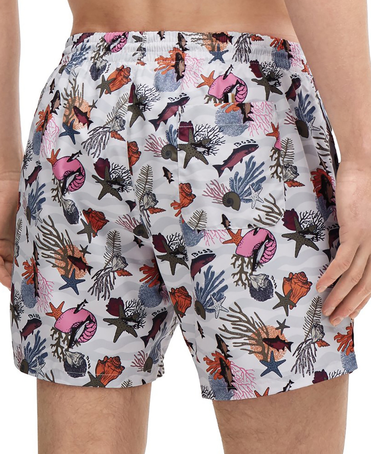 Hugo Boss Boss By  Men's Printed Quick-drying Swim Shorts In Multi