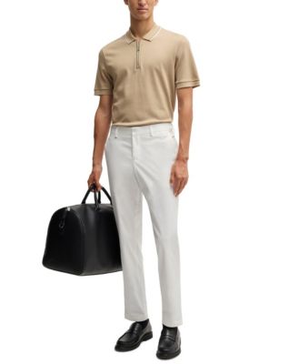 Men's Washable Stretch Cotton Slim-Fit Trousers