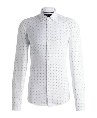 Men's Printed Performance-Stretch Slim-Fit Dress Shirt