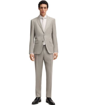 Men's Patterned Virgin Wool Slim-Fit Suit