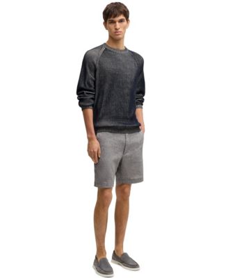 Men's Striped Knit Cotton-Linen Sweater