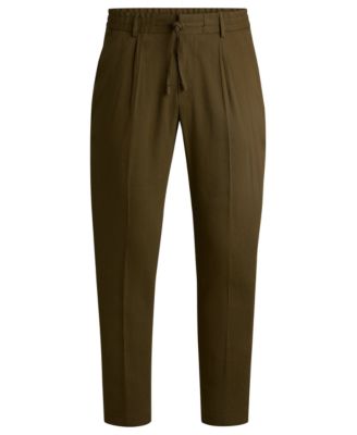 Men's Linen Blend Tapered-Fit Tailored Trousers