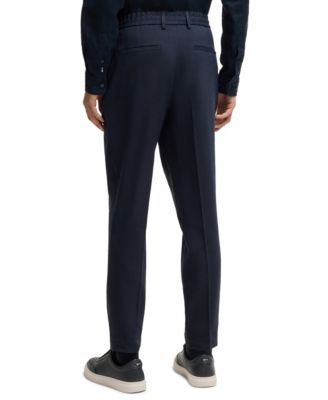 Men's Linen Blend Tapered-Fit Tailored Trousers