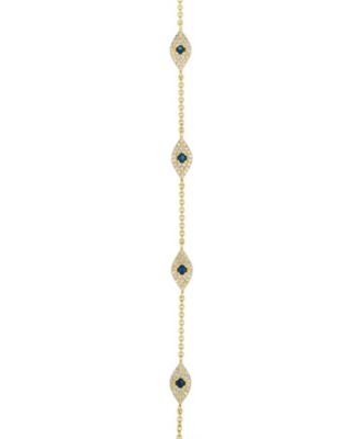 Sapphires(0.28 ct. t.w.) and Vanilla Diamond (0.38 ct. t.w.) Bracelet in 14k Honey Gold