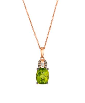 Le Vian - Peridot (2 ct. t.w.), Vanilla and Chocolate Diamonds Pendant Necklace (0.12 ct. t.w.) in 14K Strawberry Gold