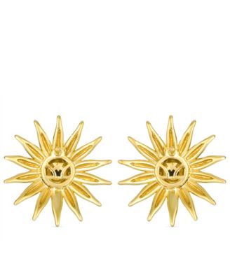 Nude Diamond (0.11 ct. t.w.) and Sapphires (0.17 ct. t.w.) Stud Earrings in 14k Honey Gold