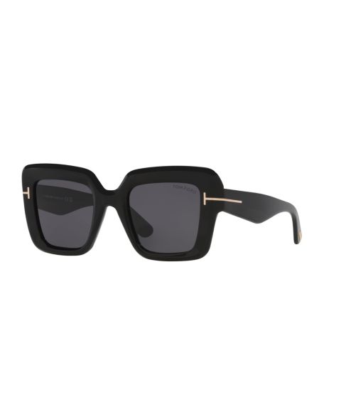 Женские солнцезащитные очки Tom Ford Square Sunglasses, Esme TR TR001880, цвет: Чёрный / Серый